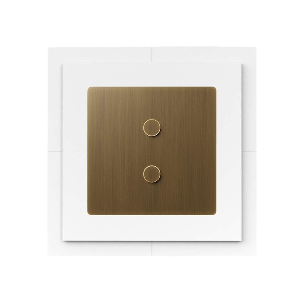 Lutron Alisse International keypad flush-mounted in SeeLess white plaster frame