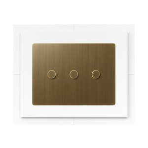 Lutron Alisse triple-column keypad in a SeeLess flush in-wall mount