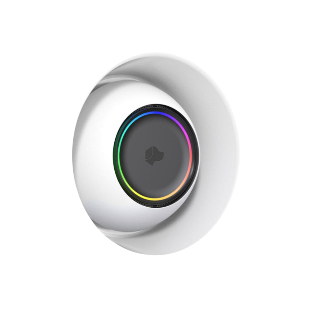 Josh.ai TS device recessed in the SLN-TSU-1000 R1 circular flush in-wall mount.