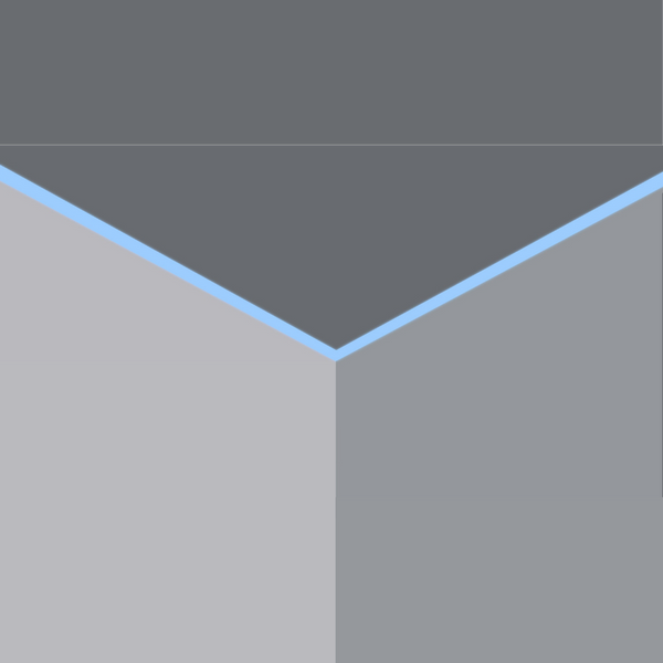 Close-up of SLS-GLCC15 Gypsum Lighting Crown Cove showing smooth gypsum finish and trimless design