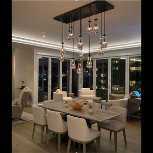 Installed SLS-GLCC15 Gypsum Lighting Crown Cove in a contemporary living room ceiling