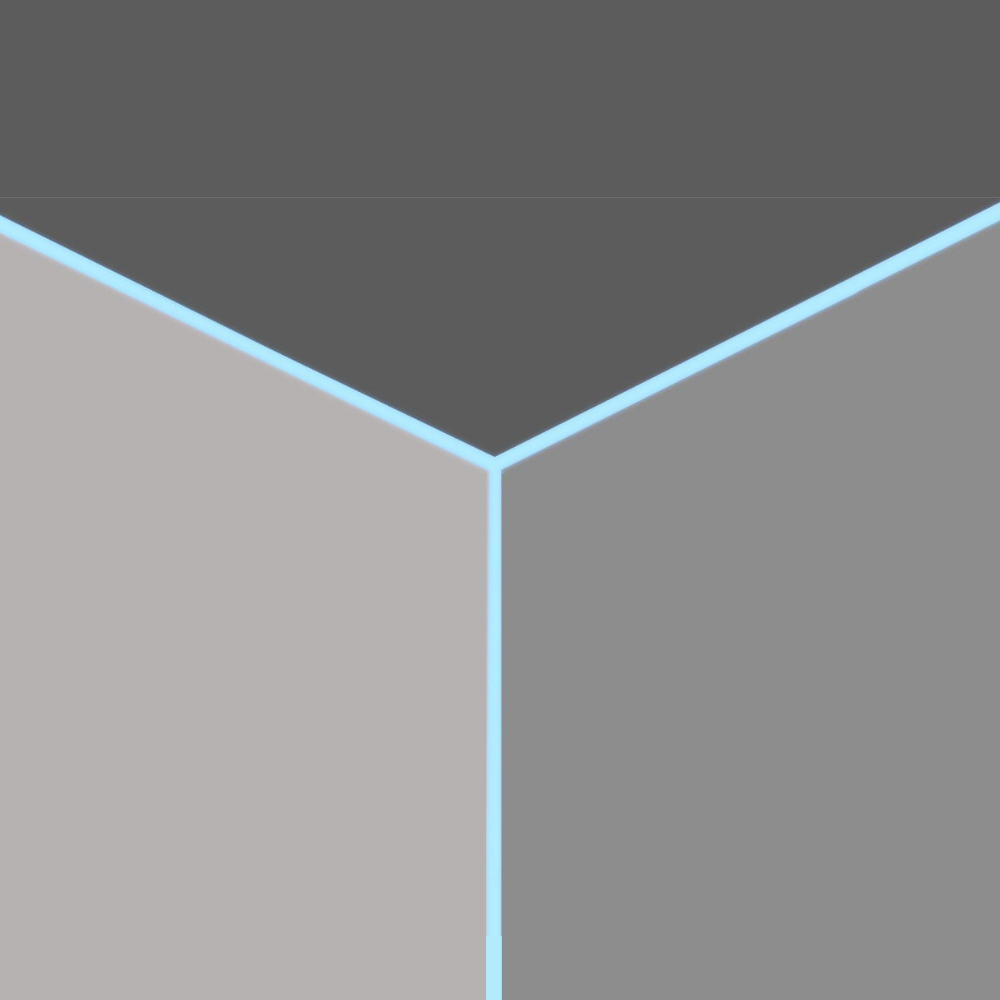 Installed SLS-GLCC15-TRC creating smooth and elegant three-way corners in modern ceiling lighting