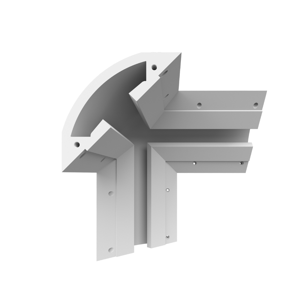 SLS-GLCC15-TRC Gypsum Lighting Crown Cove Three-Way Corner Accessory for seamless triple corner transitions