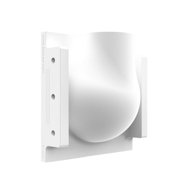 Angled back view of  paintable round step light plaster frame