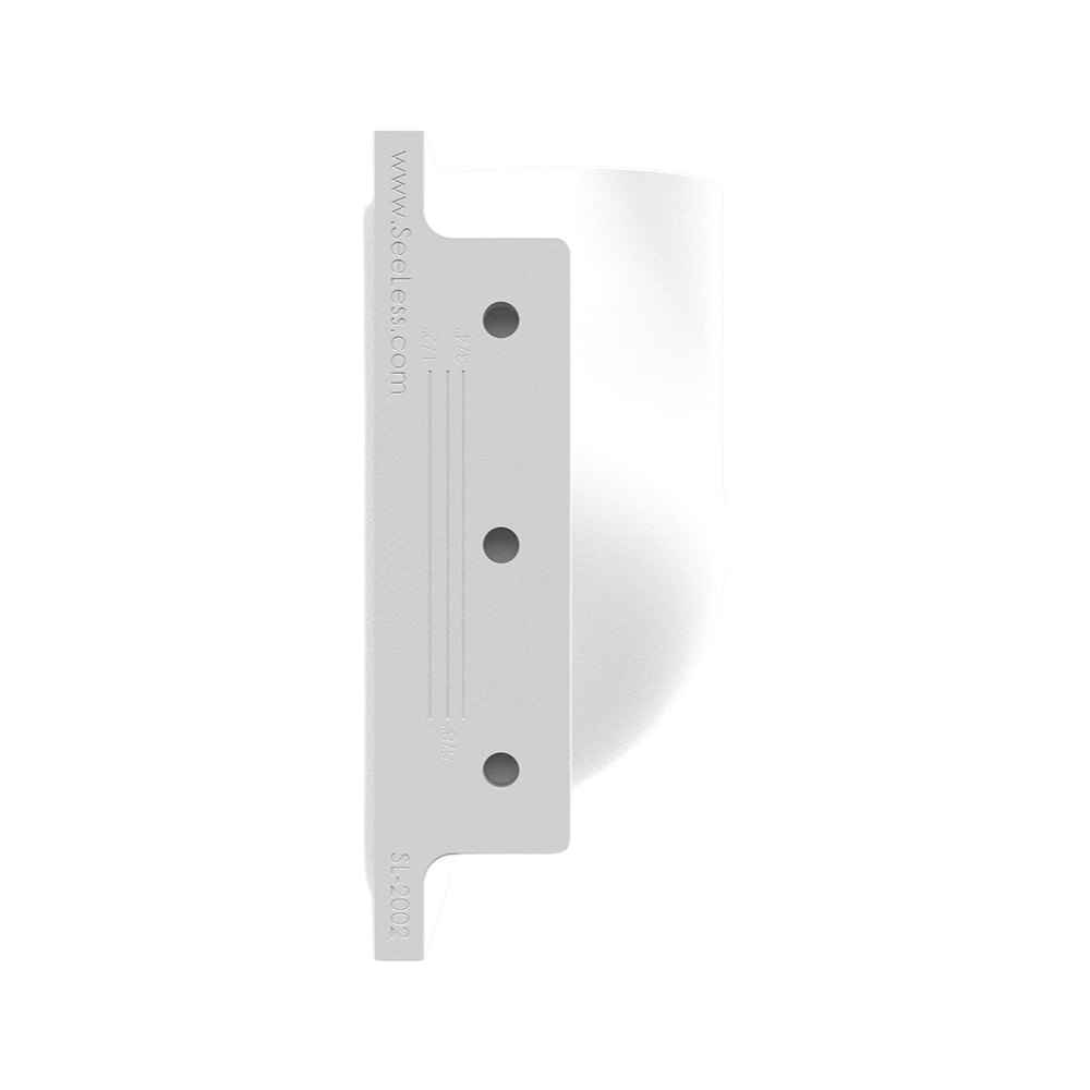 Side profile of SeeLess paintable round step light plaster frame