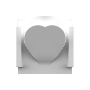 Angled back view highlighting paintable square step light plaster frame.



