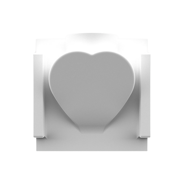 Angled back view highlighting paintable square step light plaster frame.



