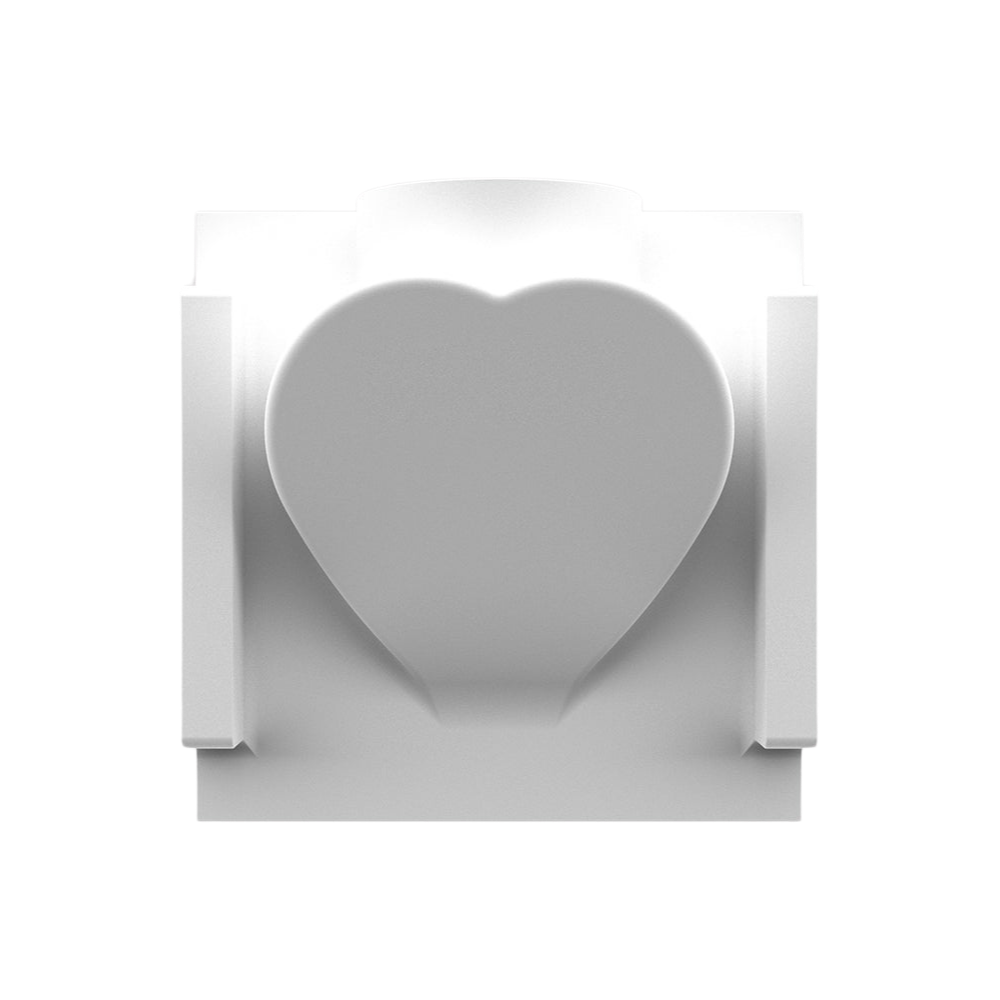 Angled back view highlighting paintable square step light plaster frame.



