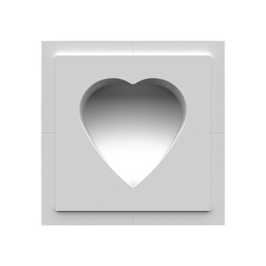 Heart-shaped flush in-wall step light mounting platform – front view