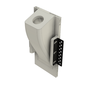 Back view of installed SeeLess 6-inch step light flush with wall, showcasing seamless trimless finish