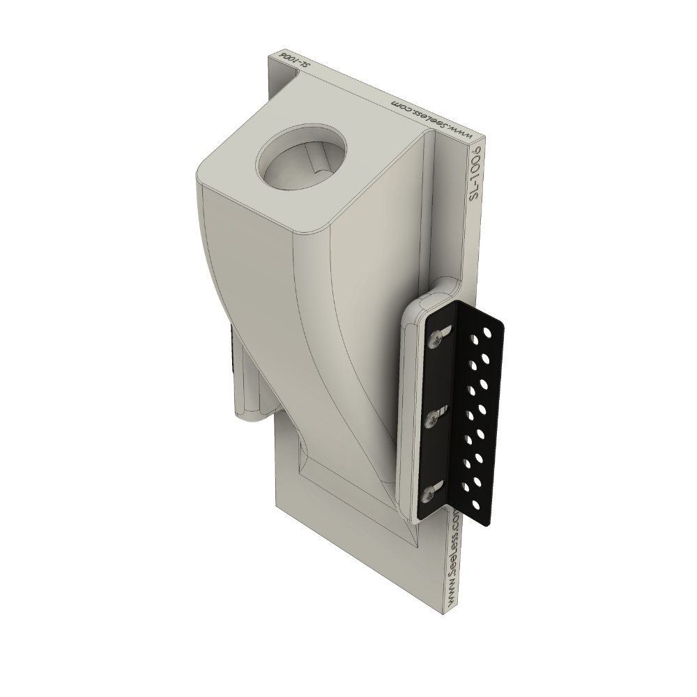 Back view of installed SeeLess 6-inch step light flush with wall, showcasing seamless trimless finish