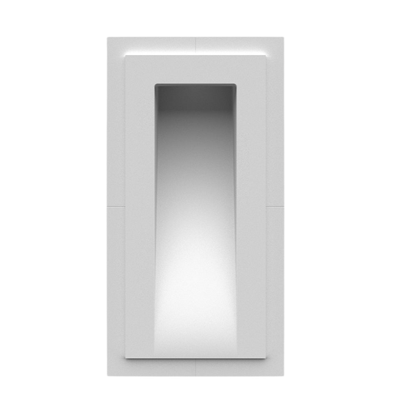 SL-1006 rectangular 6-inch step light mount recessed into a white wall.