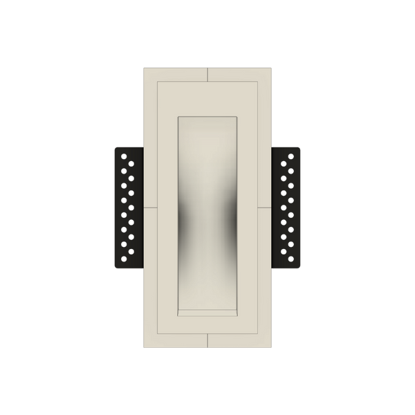 front view of step light flush mount platform with metal brackets 