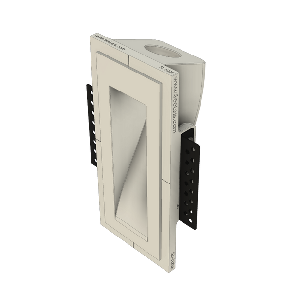 side view of step light flush mount platform with metal brackets 