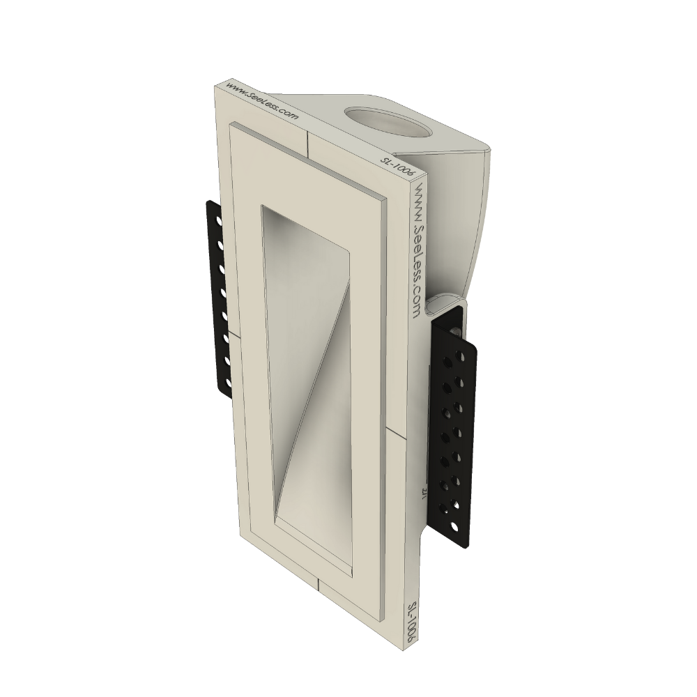 side view of step light flush mount platform with metal brackets 