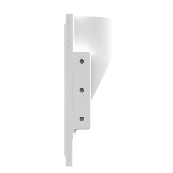 Depth profile of SeeLess step light mount showing platform depth and drywall bracket adjustability