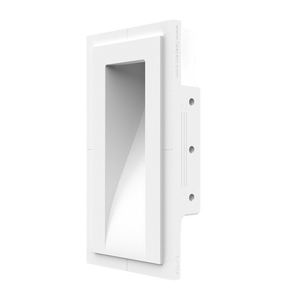 Side profile of SeeLess step light mount showing platform depth and drywall bracket adjustability