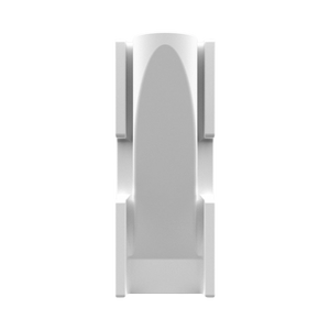 Back view of a modern rectangular step light wall-mount  with a sleek design 
