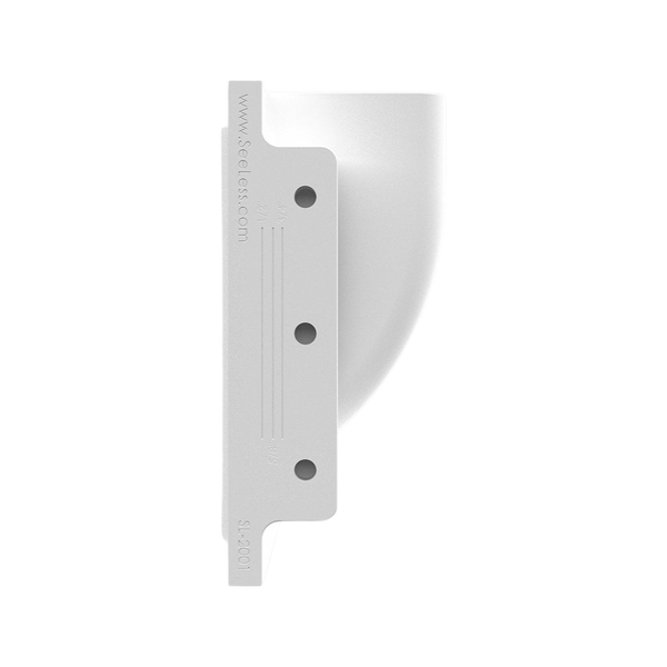 Side view of trimless square step light flush mount 