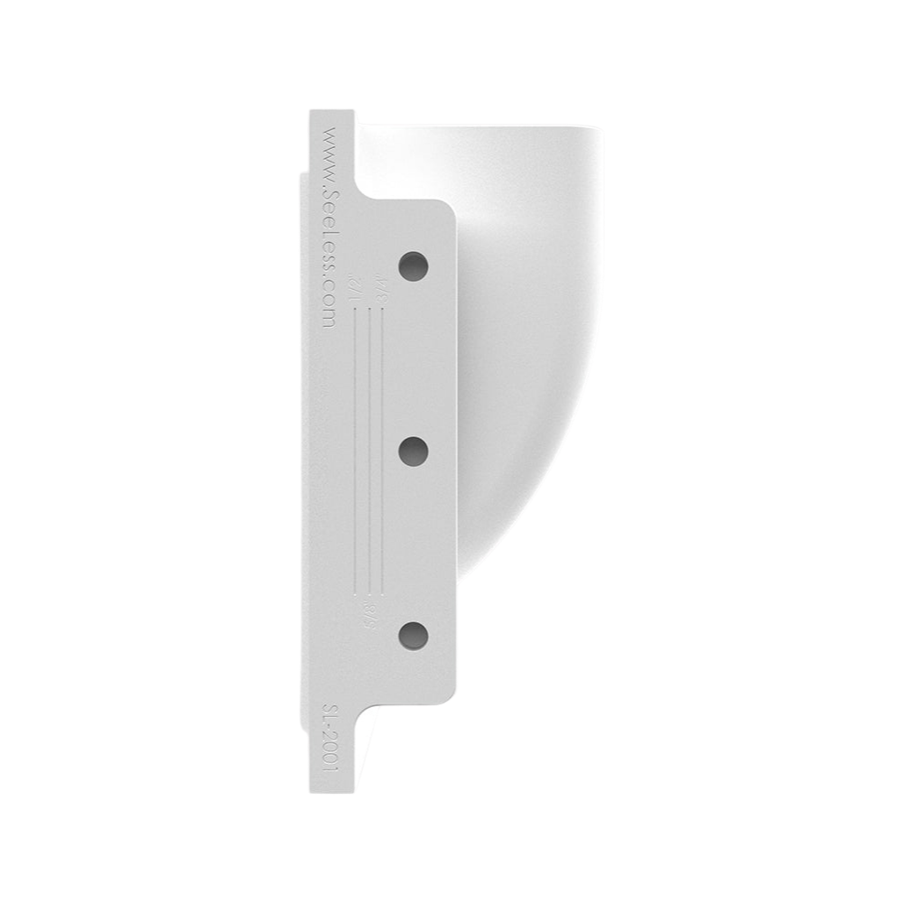 Side view of trimless square step light flush mount 