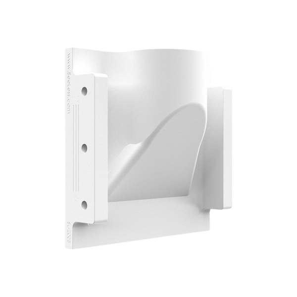 Angled view back profile of trimless square step light flush mount showing seamless drywall integration.