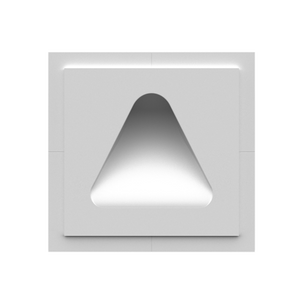 Front view of SeeLess bell-shaped in-wall plaster mounting platform 