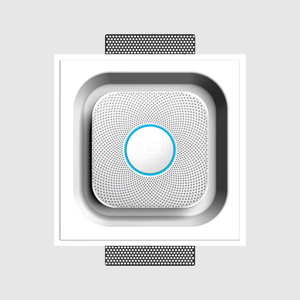 Trimless plaster mounting platform designed for Google Nest hardwired smoke sensors