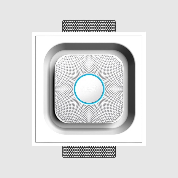 Trimless plaster mounting platform designed for Google Nest hardwired smoke sensors