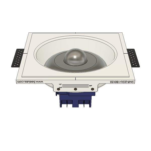 Eco-friendly gypsum-based smoke detector flush mount shown with 2-gang ring installed