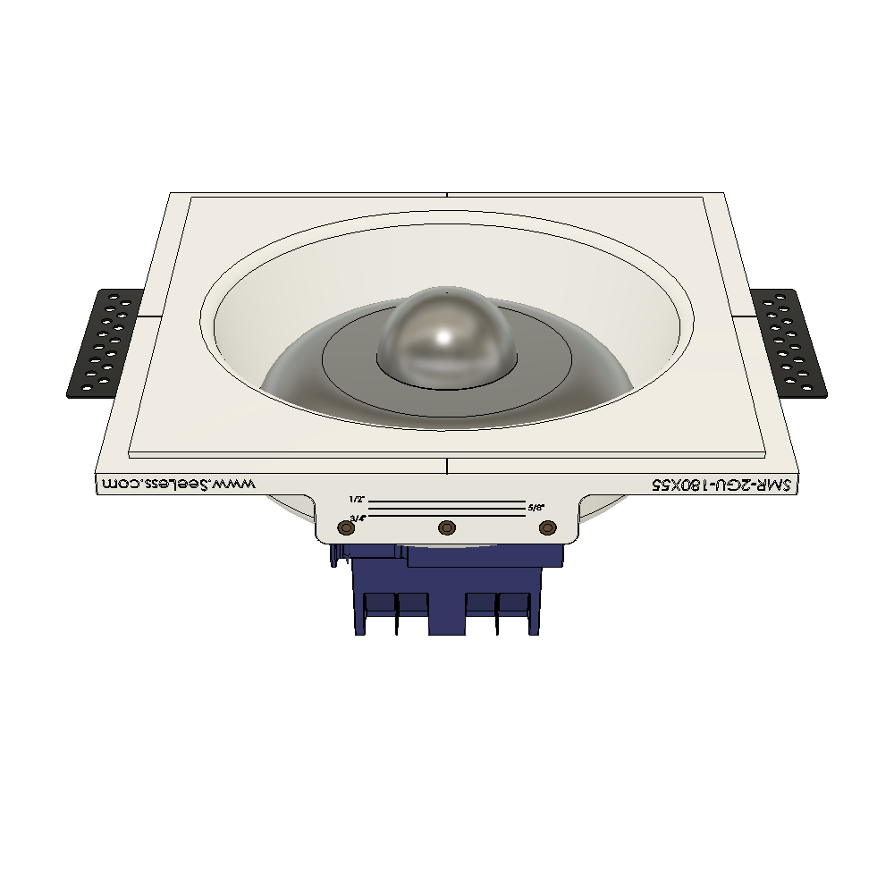Eco-friendly gypsum-based smoke detector flush mount shown with 2-gang ring installed