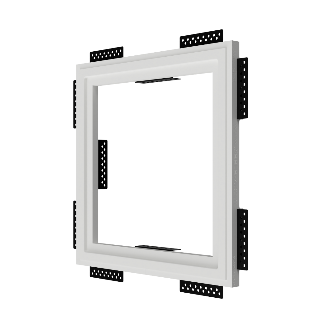Side profile of SeeLess gypsum flush mount showcasing its low-profile design without installed device