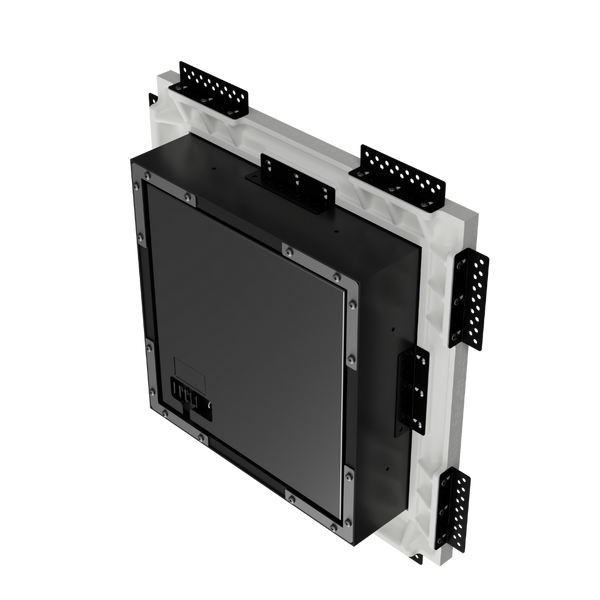 Backside profile of SeeLess gypsum flush mount showing low-profile depth and seamless integration