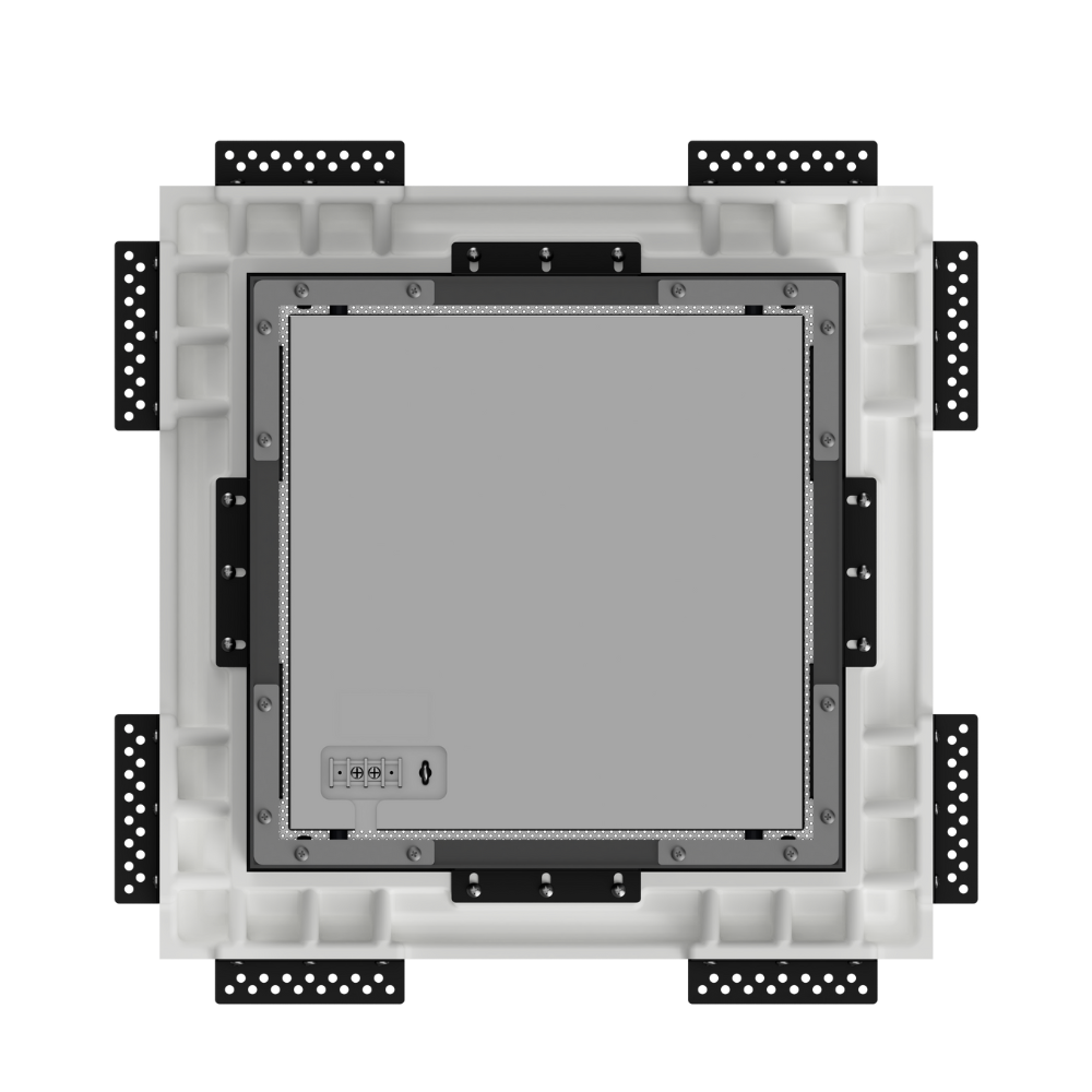 Back profile of SeeLess gypsum flush mount showcasing its low-profile design 