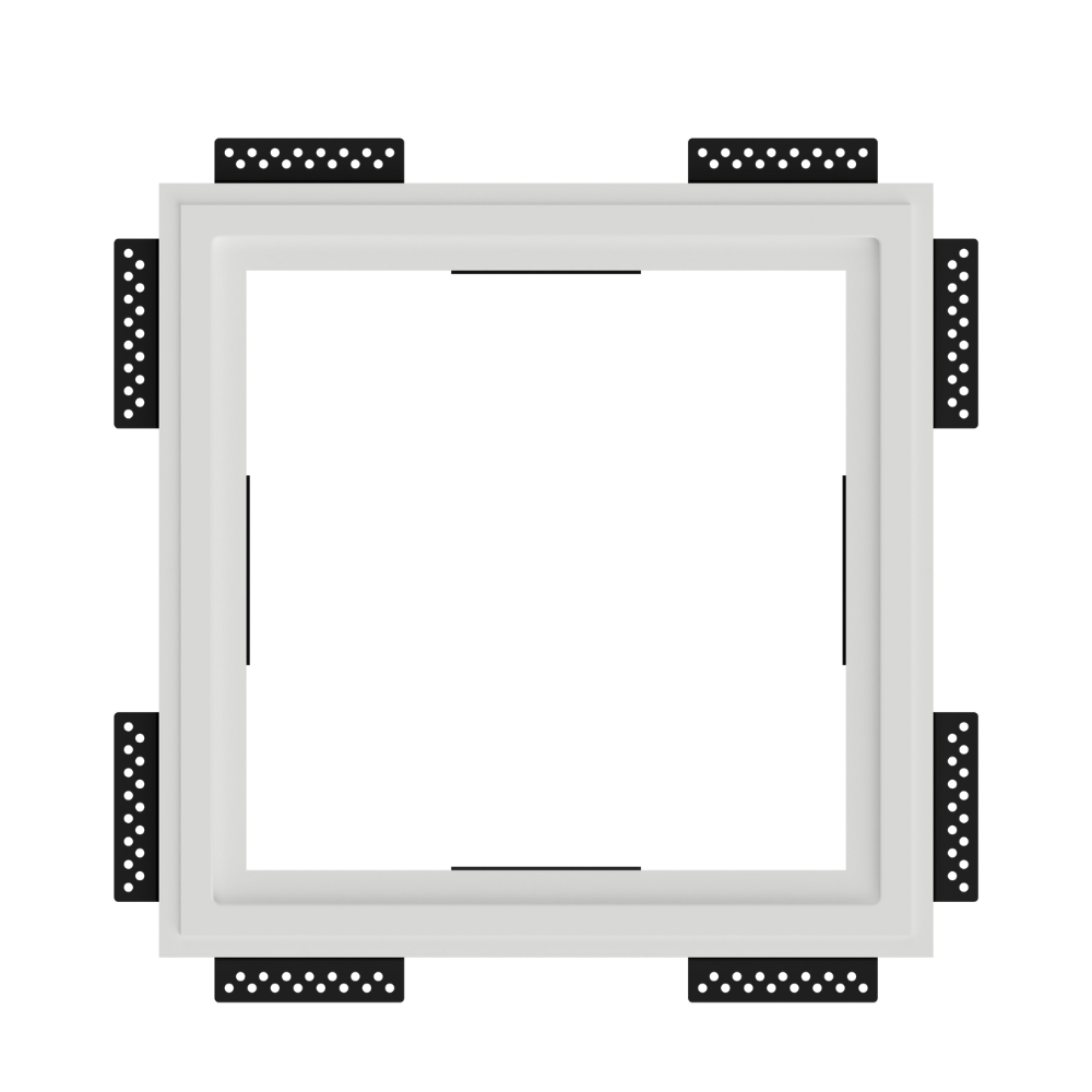 Front profile of SeeLess gypsum flush mount showcasing its low-profile design without an installed device