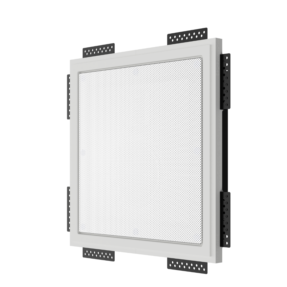 SL-SSIW16-062 Flush Mount for Steinway Lyngdorf IC16 Speakers – Seamless gypsum integration with 1/16" reveal.