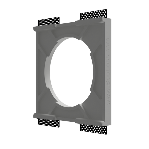 Back angle render of SL-SICS6R-062 plaster platform, showing hardware and bracket configuration for installation