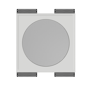 Front render of SL-SICS6R-062 round speaker mount with integrated Theory IC6, showing tight reveal