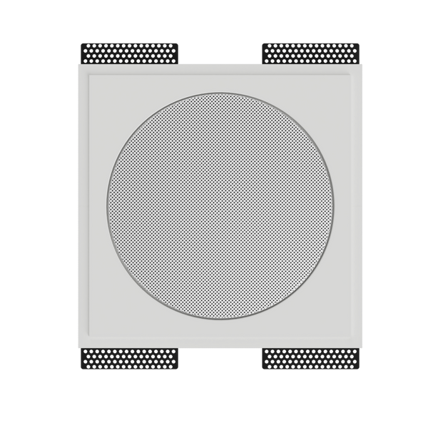 Front render of SL-SICS6R-062 round speaker mount with integrated Theory IC6, showing tight reveal
