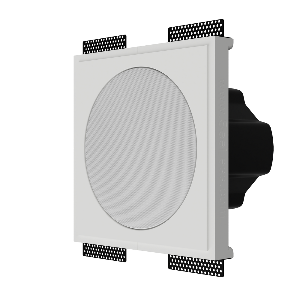 Round Theory speaker flush in-wall mount by SeeLess