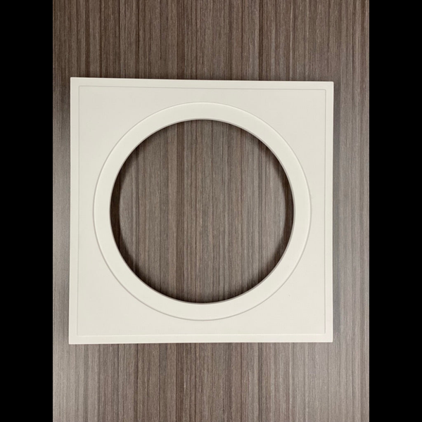 Top view profile of SeeLess prototype mount SL-SICS6S-062 for Theory IC6, highlighting its low-profile gypsum construction