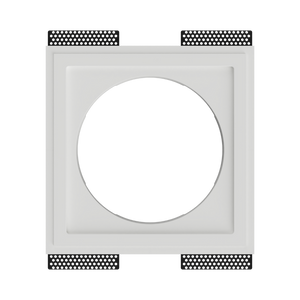 SL-SICS6S-062 platform alone, front angle showing square opening and gypsum construction before device install