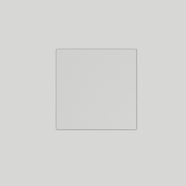 Ceiling angle of SL-SICS6S-062 mount with IC6 square speaker installed, blending cleanly into drywall