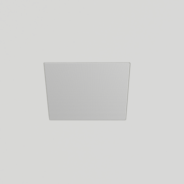 Perspective angle of SL-SICS6S-062 showing square platform with speaker installed in modern drywall surface