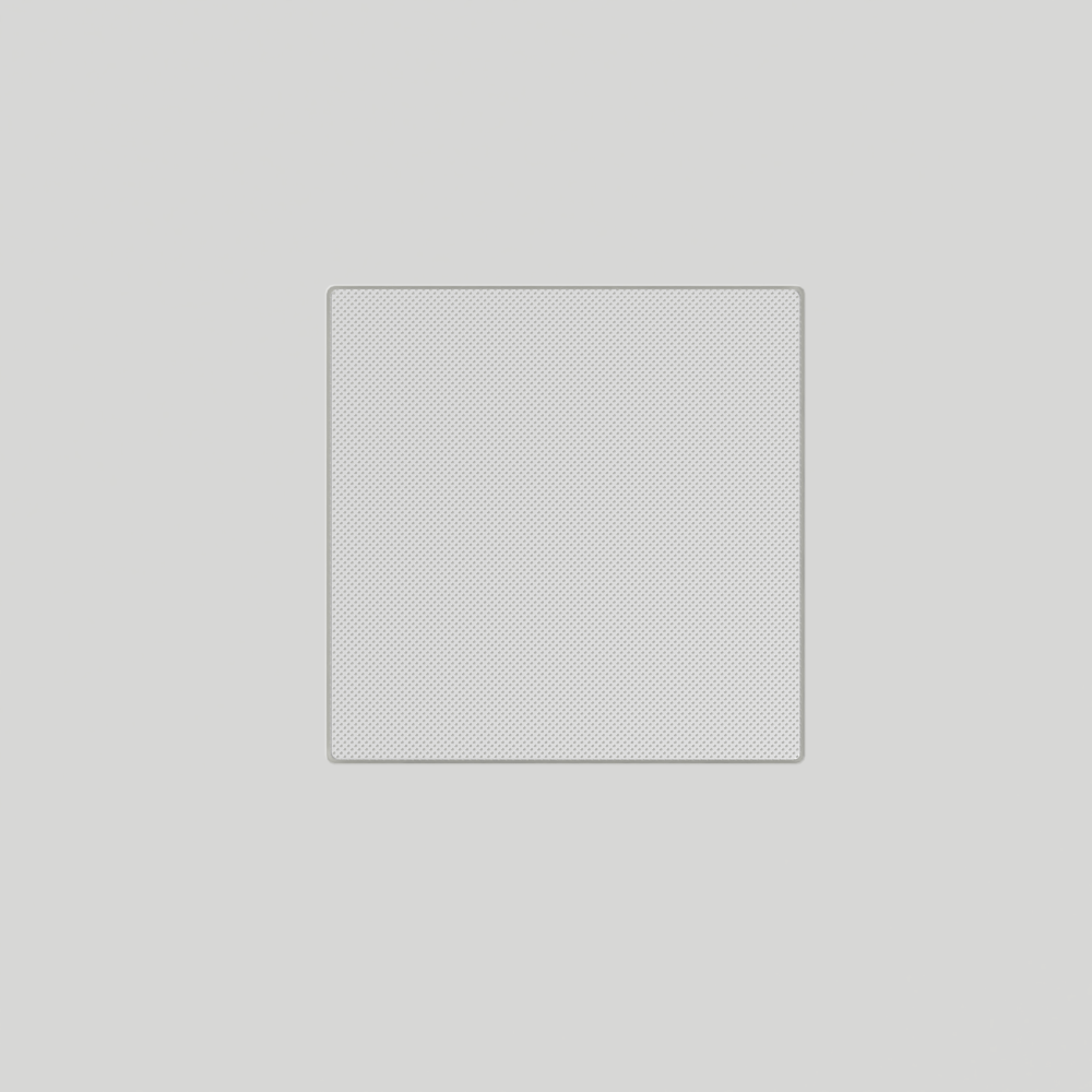 Ceiling angle of SL-SICS6S-062 mount with IC6 square speaker installed, blending cleanly into drywall