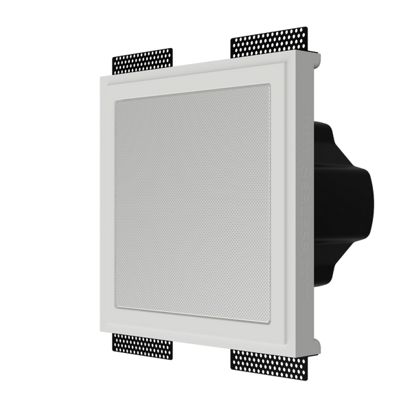 Square in-wall plaster mount for Theory IC6 speaker with integrated brackets