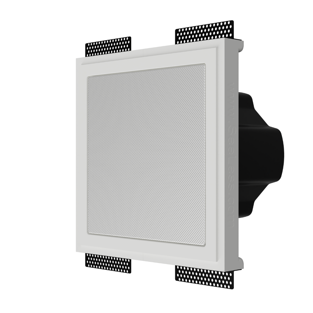 Square in-wall plaster mount for Theory IC6 speaker with integrated brackets