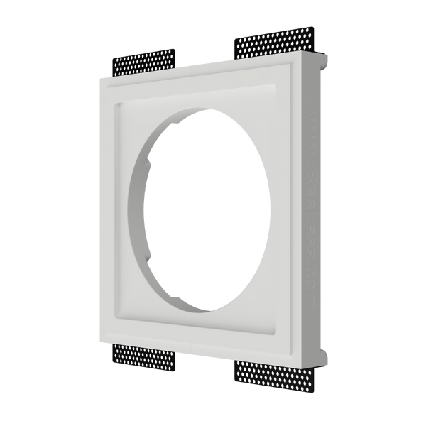 Isometric view of SL-SICS6S-062 mount highlighting square cutout and recessed design before speaker installation