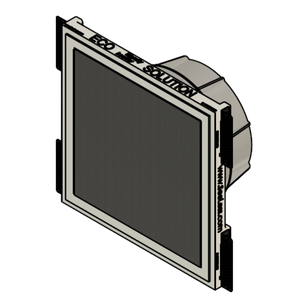 Side profile of SeeLess prototype view of mount SL-SICS6S-062 for Theory IC6, highlighting its low-profile gypsum construction