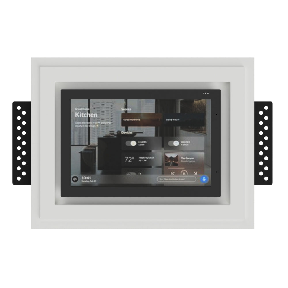 SLD-TPJI-375 in-wall flush mount with Josh.ai touchscreen installed – front vie