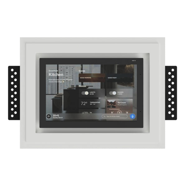 SLD-TPJI-375 in-wall flush mount with Josh.ai touchscreen installed – front vie